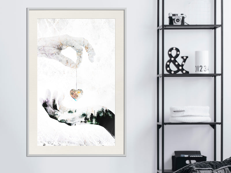 Poster - Give Me Your Heart  - wit passepartout