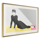 Poster - Elegant Audrey  - goud passepartout
