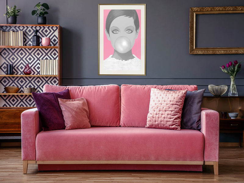 Poster - Twiggy  - goud passepartout