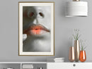 Poster - Ombre Lips  - goud passepartout