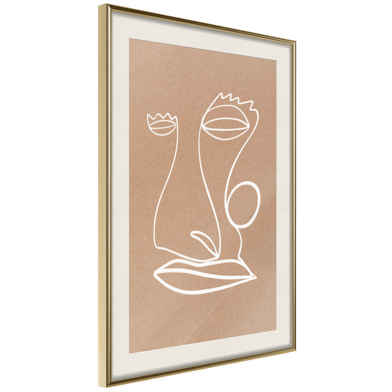 Poster - Face  - goud passepartout