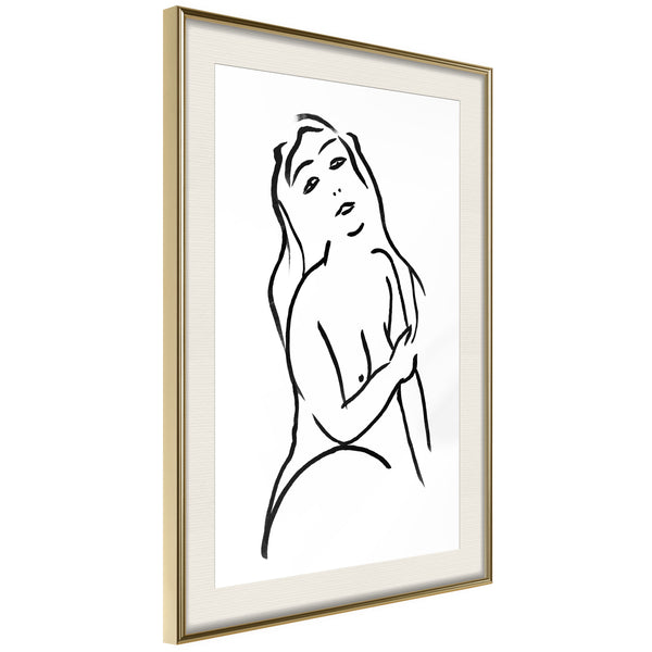Poster - Shape of a Woman  - goud passepartout