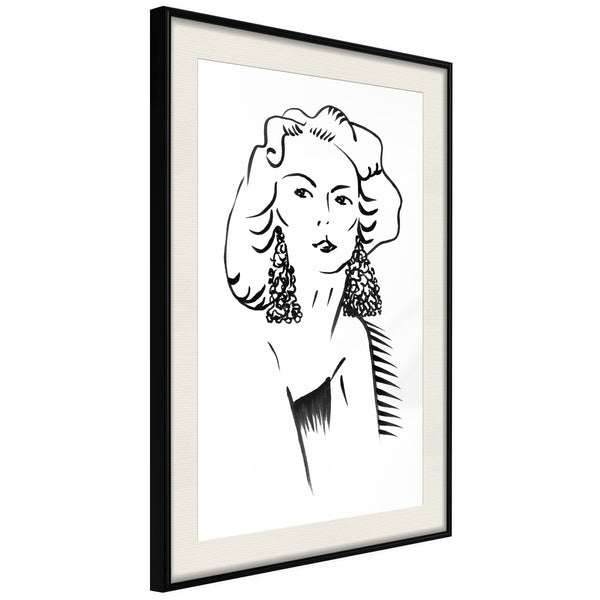 Poster - Hypnotic Earrings  - zwart passepartout