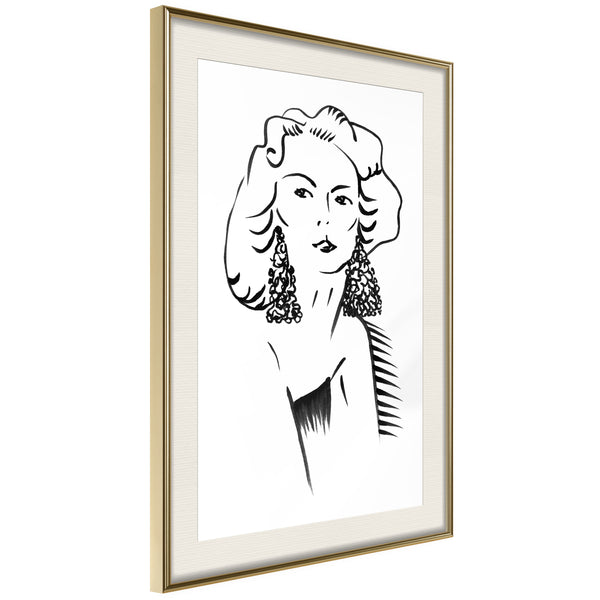 Poster - Hypnotic Earrings  - goud passepartout
