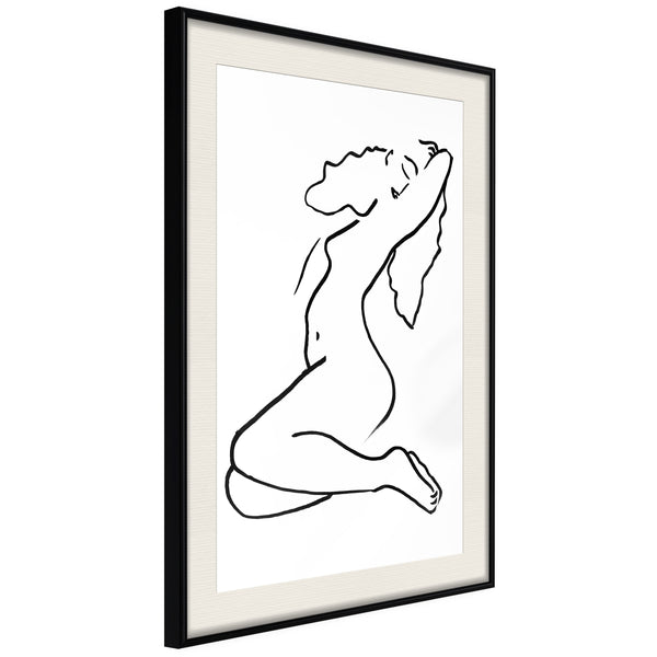Poster - Coquettish Pose  - zwart passepartout