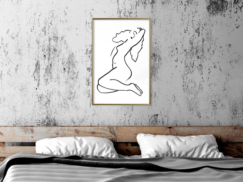 Poster - Coquettish Pose  - goud