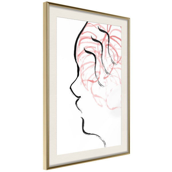 Poster - Agitated Thoughts  - goud passepartout