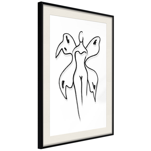 Poster - Delicate Feminity  - zwart passepartout