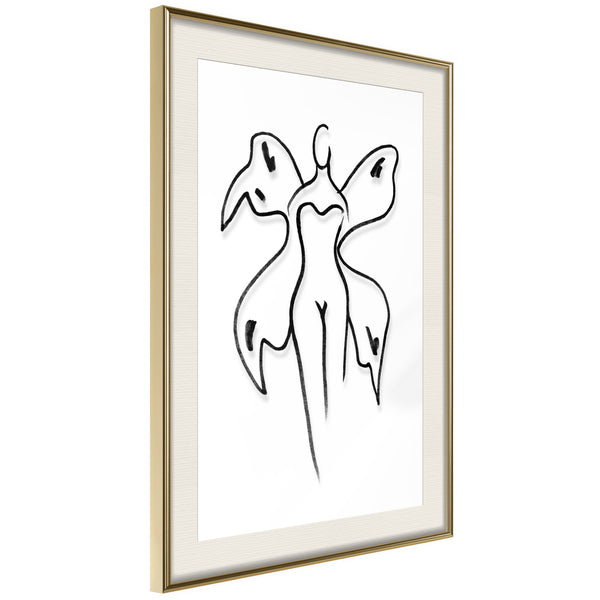 Poster - Delicate Feminity  - goud passepartout