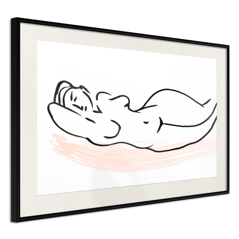 Poster - Baroque Shapes  - zwart passepartout