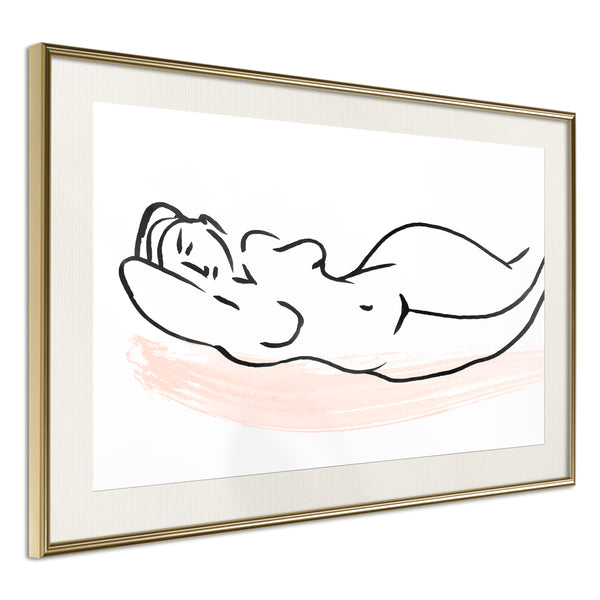 Poster - Baroque Shapes  - goud passepartout