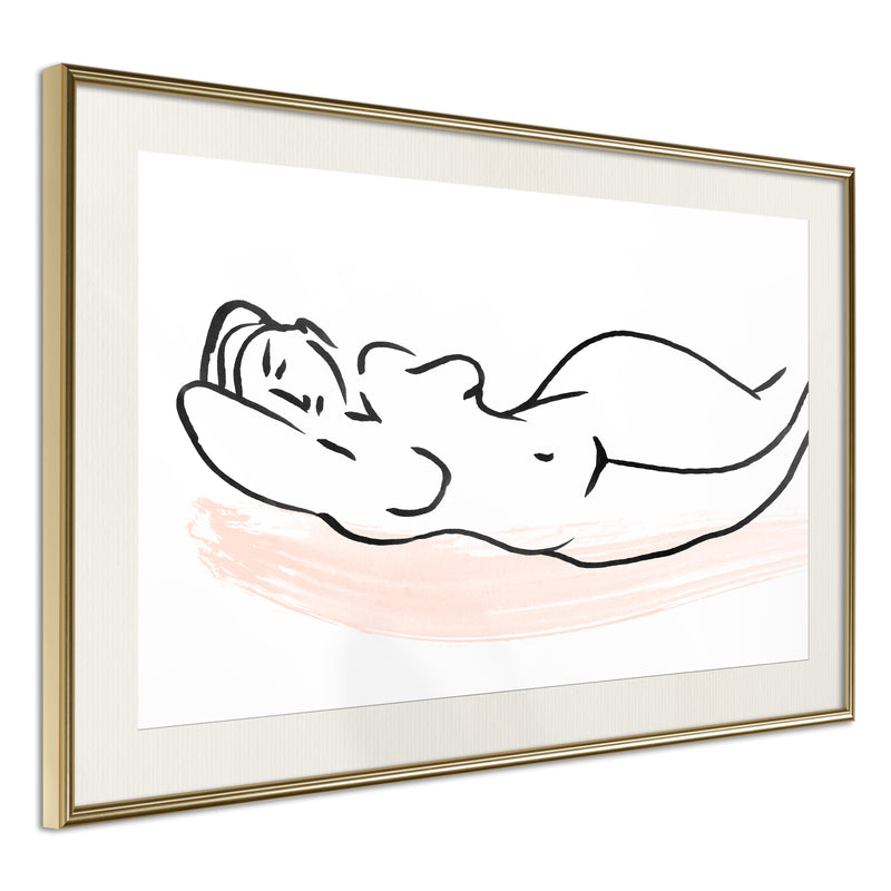 Poster - Baroque Shapes  - goud passepartout