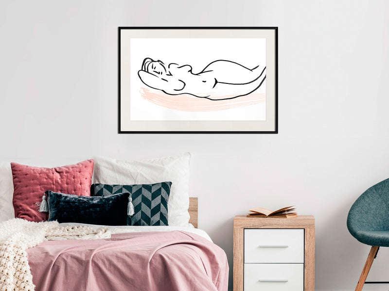 Poster - Baroque Shapes  - zwart passepartout