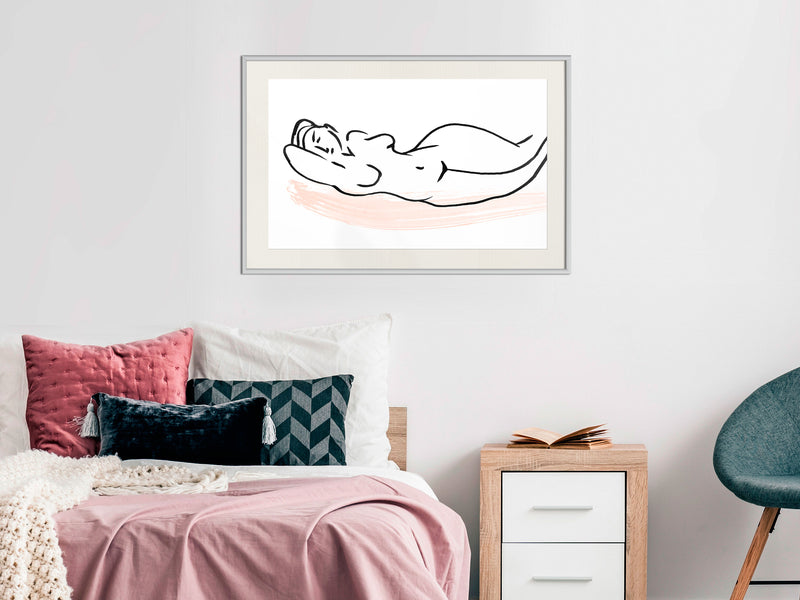 Poster - Baroque Shapes  - wit passepartout
