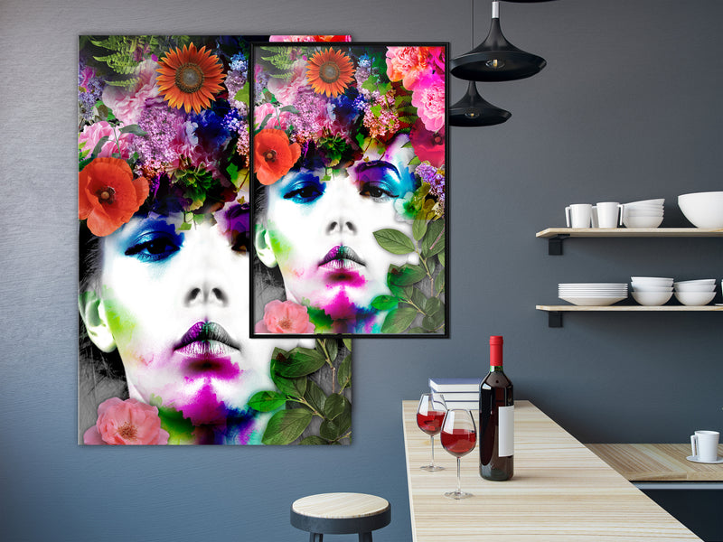 Poster - Flower Coronet  - zwart