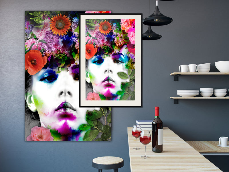 Poster - Flower Coronet  - zwart passepartout
