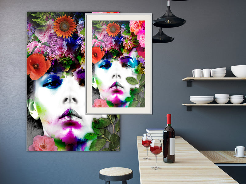 Poster - Flower Coronet  - wit passepartout