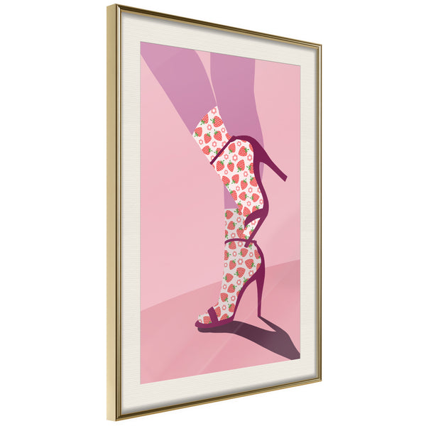 Poster - Fruity Socks  - goud passepartout