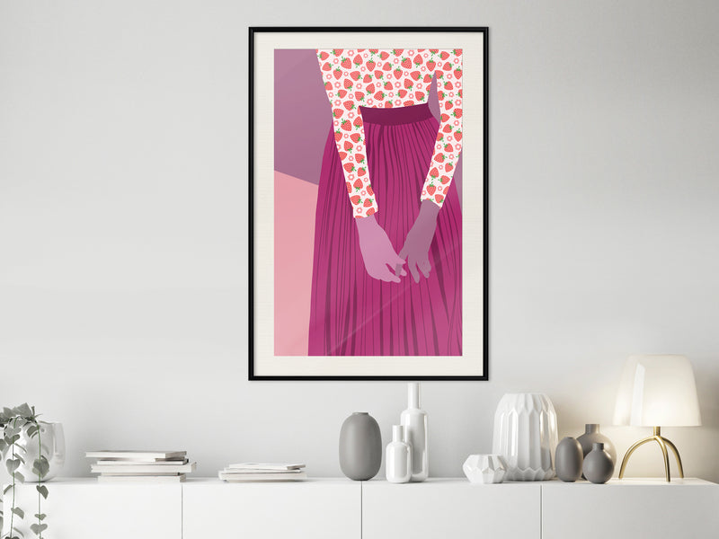 Poster - Fruity Blouse  - zwart passepartout