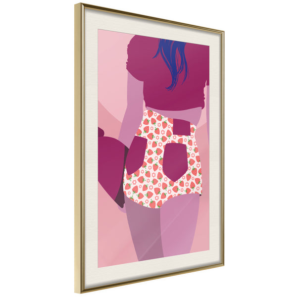 Poster - Fruity Shorts  - goud passepartout