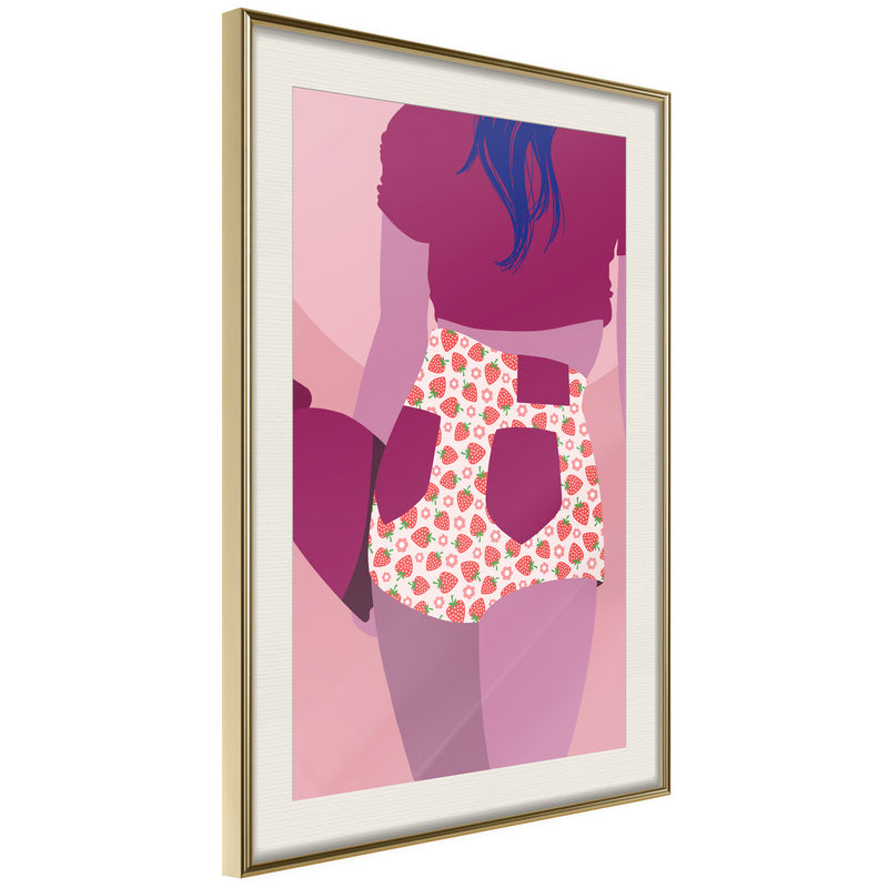 Poster - Fruity Shorts  - goud passepartout
