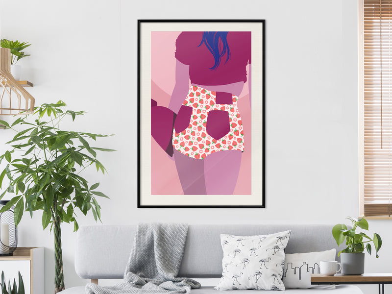 Poster - Fruity Shorts  - zwart passepartout