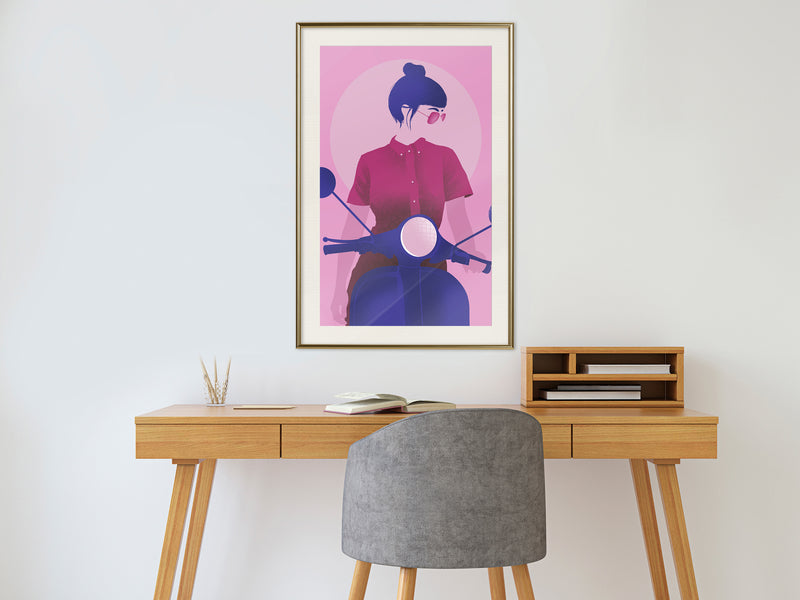 Poster - Independent Girl  - goud passepartout