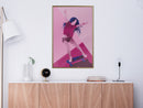 Poster - Girl on a Skateboard  - goud