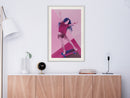 Poster - Girl on a Skateboard  - wit passepartout
