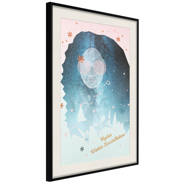 Poster - Winter Constellation  - zwart passepartout