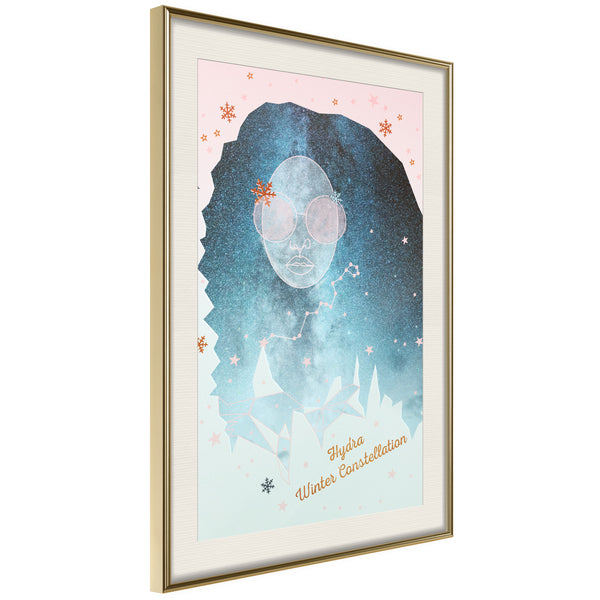 Poster - Winter Constellation  - goud passepartout