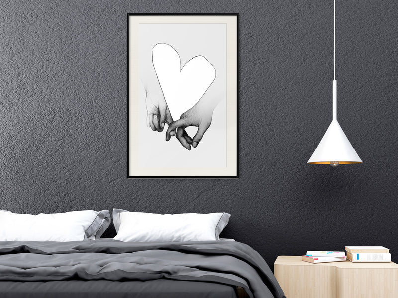 Poster - Couple In Love  - zwart passepartout