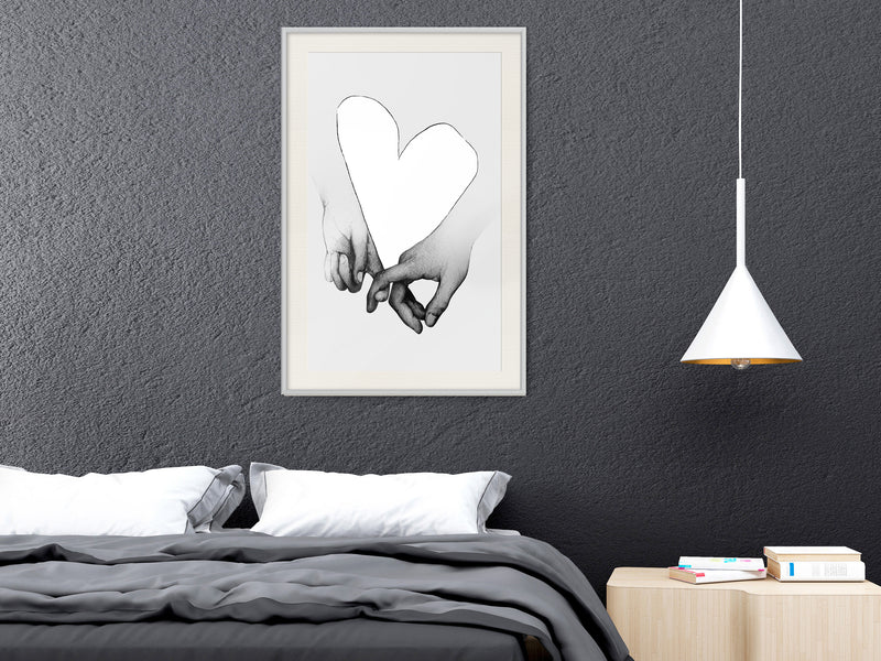 Poster - Couple In Love  - wit passepartout