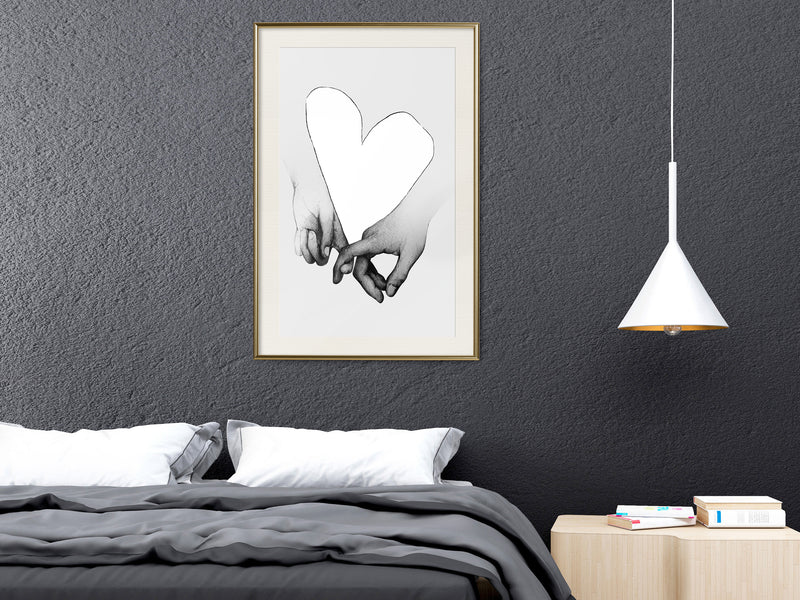 Poster - Couple In Love  - goud passepartout