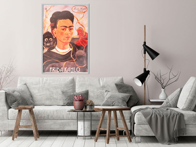 Poster - Frida Khalo  Self-Portrait  - wit