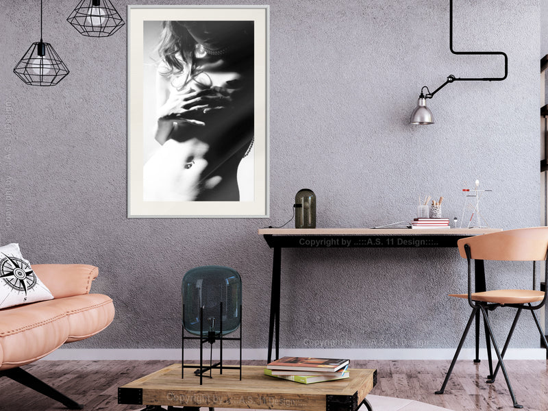 Poster - Feminine Beauty  - wit passepartout