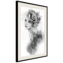 Poster - Mysterious Lady  - zwart passepartout
