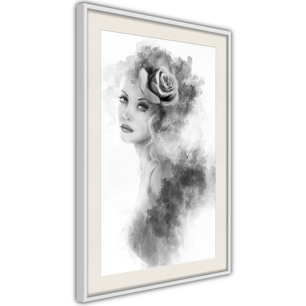 Poster - Mysterious Lady  - wit passepartout