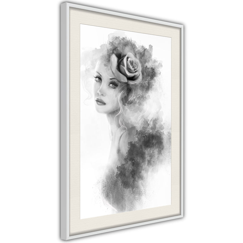 Poster - Mysterious Lady  - wit passepartout
