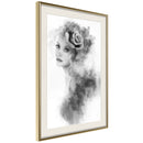 Poster - Mysterious Lady  - goud passepartout