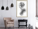 Poster - Mysterious Lady  - goud passepartout
