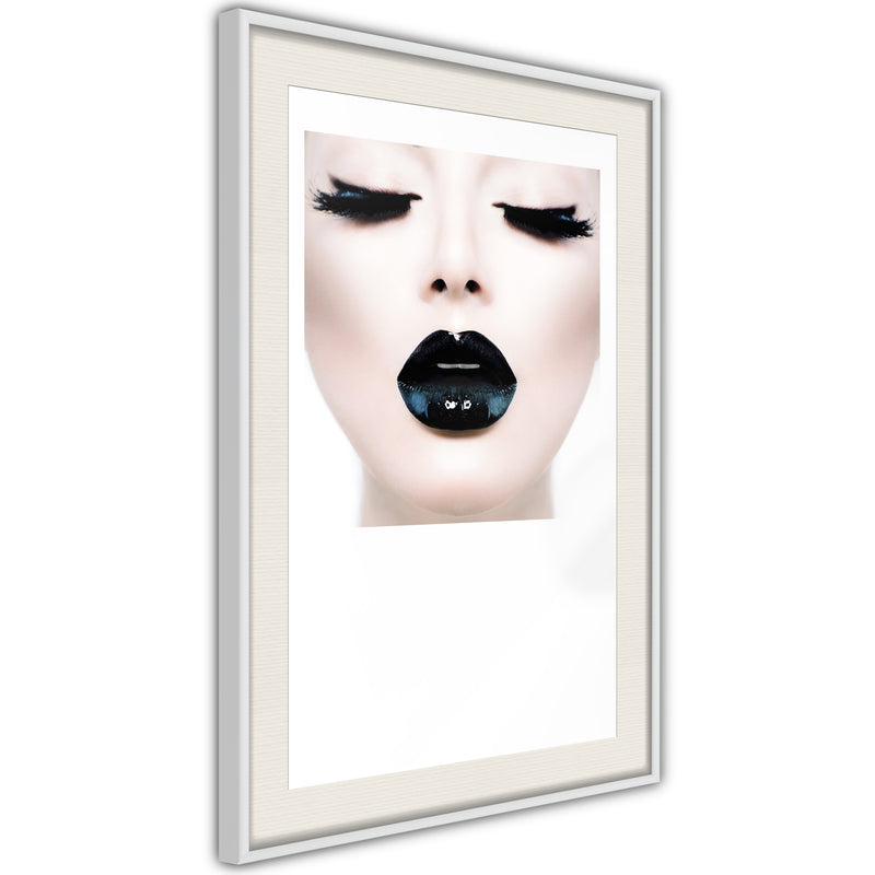 Poster - Black Lipstick  - wit passepartout