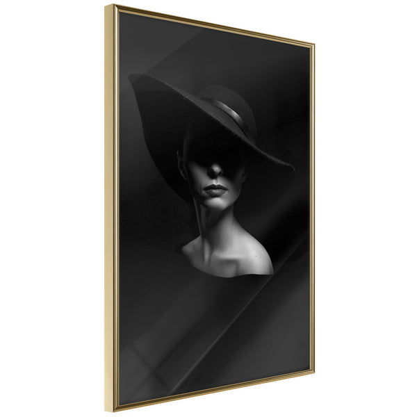 Poster - Woman in a Hat  - goud