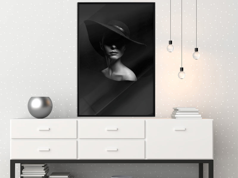 Poster - Woman in a Hat  - zwart