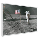 Poster - Flag on the Moon  - wit