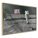 Poster - Flag on the Moon  - goud