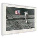 Poster - Flag on the Moon  - wit passepartout