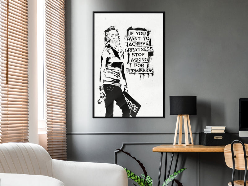 Poster - If You Want To Achieve Greatness  - zwart