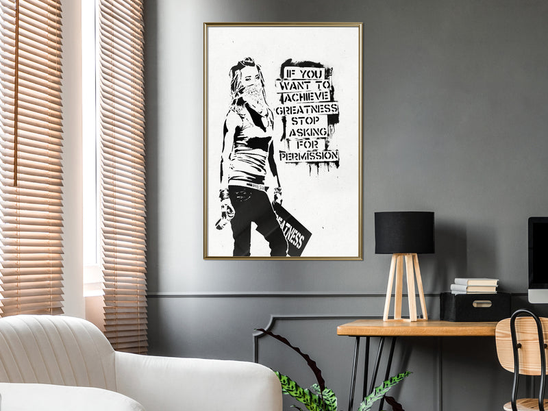 Poster - If You Want To Achieve Greatness  - goud