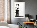 Poster - Banksy: Kissing Coppers II  - wit passepartout